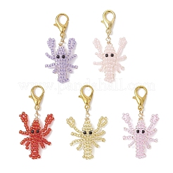 Glass Seed Beads Shrimp Pendant Decorations&nbsp;HJEW-MZ00408