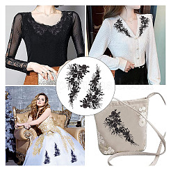 Flower Pattern Polyester Embroidered Lace Appliques&nbsp;DIY-WH0308-278C