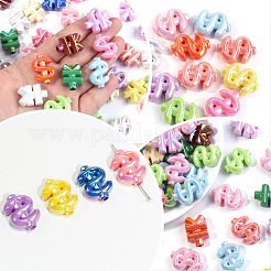 50Pcs UV Plating Acrylic Beads&nbsp;MACR-SP0002-36