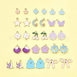 30Pcs 15 Styles Alloy Enamel Pendants&nbsp;ENAM-FS0003-36