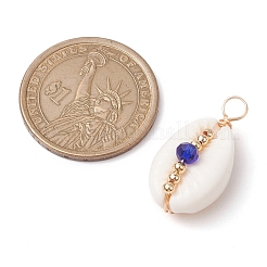 Natural Cowrie Shell Pendants&nbsp;PALLOY-JF02662-02