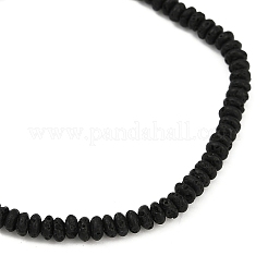 Natural Lava Rock Rondelle & Synthetic Turquoise Cross Beads Stretch Bracelets for Men&nbsp;BJEW-JB12054-03