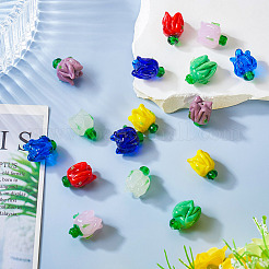 16Pcs 8 Colors Handmade Lampwork Beads&nbsp;LAMP-TA0001-33