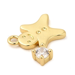 Rack Plating Brass Pave Cubic Zirconia Pendants&nbsp;KK-R150-01G