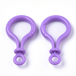 Opaque Solid Color Bulb Shaped Plastic Push Gate Snap Keychain Clasp Findings&nbsp;LS-KY-T021-01H