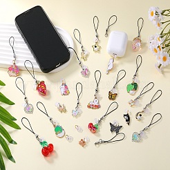 6Pcs Alloy Enamel Mobile Straps&nbsp;HJEW-SW00132-11