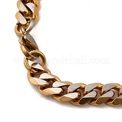 Ion Plating(IP) Matte Style 304 Stainless Steel Cuban Link Chain Necklaces for Men&nbsp;NJEW-B116-05G
