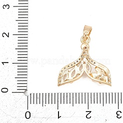 Brass Micro Pave Clear Cubic Zirconia Pendants&nbsp;KK-K305-18G