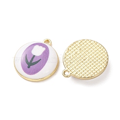 Plating Eco-Friendly Printed Alloy Pendants&nbsp;AL-CBAE25B-01E-G