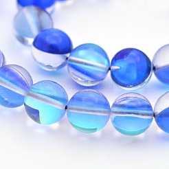 Round Synthetic Moonstone Beads Strands&nbsp;G-M210-6mm-M