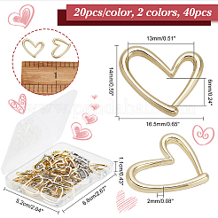 40Pcs 2 Colors Rack Plating Alloy Linking Rings&nbsp;FIND-CA0004-53