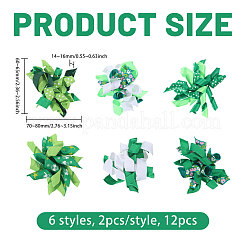 12Pcs 6 Styles Saint Patrick's Day Polyester Ornaments&nbsp;AJEW-BC0010-71