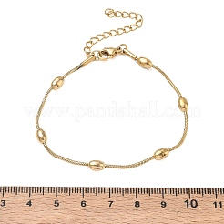 304 Stainless Steel Oval Round Snake Chain Bracelets&nbsp;SA-CBA2696-15G