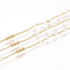 3.28 Feet Brass Handmade Beaded Chain&nbsp;X-CHC-G011-10G-02
