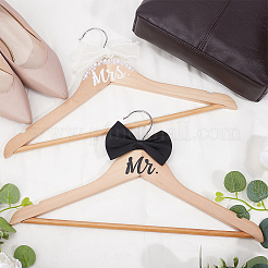 2Pcs 2 Colors Wood Wedding Clothes Hangers&nbsp;AJEW-HY0003-11