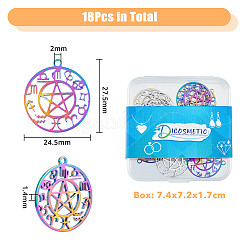 18Pcs 3 Colors 304 Stainless Steel Pendants&nbsp;STAS-DC0011-76