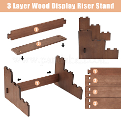 3-Tier Wooden Jewelry Organizer Display Risers&nbsp;ODIS-WH0058-19B