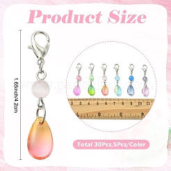 30Pcs 6 Styles Cat Eye Pendant Decorations&nbsp;HJEW-YW00406