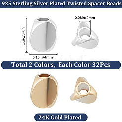 64Pcs 2 Colors Brass Bead&nbsp;KK-CN0002-68