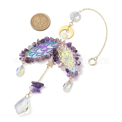 Wing Brass & 304 Stainless Steel Hanging Suncatchers&nbsp;HJEW-TA00155