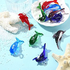 10Pcs 5 Colors Handmade Silver Foil Lampwork Pendants&nbsp;LAMP-CJ0002-53