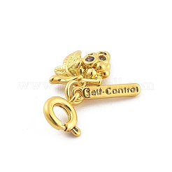 Brass Rhinestone Fruits Pendant Decoration&nbsp;HJEW-P020-01F-G