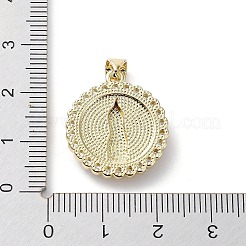 Rack Plating Brass Micro Pave Clear Cubic Zirconia Pendants&nbsp;KK-C041-06A-G
