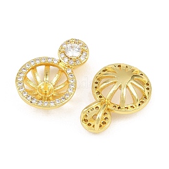 Brass Micro Pave Clear Cubic Zirconia Peg Bails Pin Pendants&nbsp;KK-CBA6A75-42G