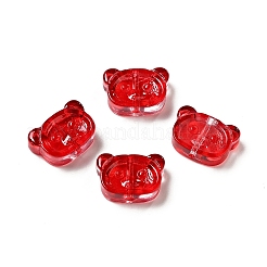 Spray Painted Transparent Glass Beads&nbsp;GLAA-F119-04