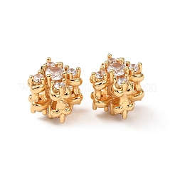 Brass Micro Pave Clear Cubic  Zirconia Beads&nbsp;KK-K422-05G