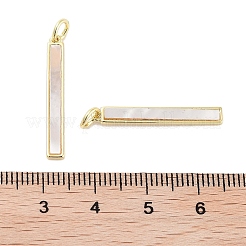 Brass Pave Natural Shell Pendants&nbsp;KK-C051-18G
