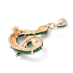 Rhinestone Snake Aolly Brooch with Enamel&nbsp;JEWB-V002-17C