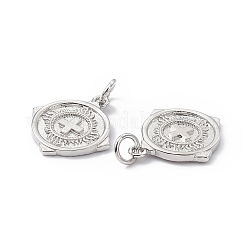 Rack Plating Brass Micro Pave Clear Cubic Zirconia Pendants&nbsp;KK-B065-12P