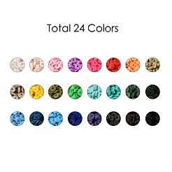 240g 24 Colors Handmade Polymer Clay Beads&nbsp;CLAY-JP0001-09-8mm