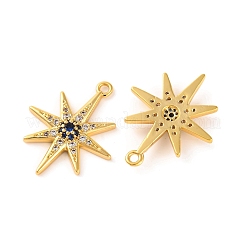 Brass Micro Pave Clear Cubic Zirconia Pendants&nbsp;X-KK-U017-10F-G