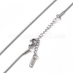 Non-Tarnish 304 Stainless Steel Round Snake Chain Necklace for Men Women&nbsp;NJEW-K245-016B