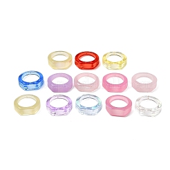Kids Transparent Acrylic Glue on Ring Base&nbsp;RJEW-P154-01A-M