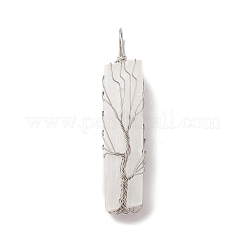 Copper Wire Wrapped Natural Selenite Big Pendants&nbsp;KK-E086-01P