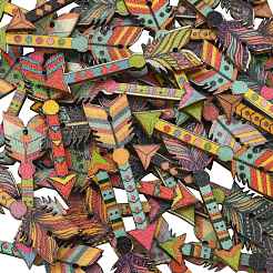 Printed Wood Pendants&nbsp;WOOD-CJC0005-55