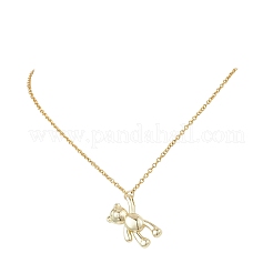 Alloy Bear Pendant 304 Stainless Steel Cable Chain Necklaces for Women&nbsp;NJEW-JN05739