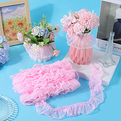 10M Polyester Pleated Lace Trim Ribbon&nbsp;DIY-GF0009-03A