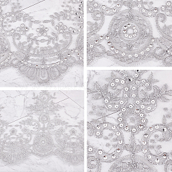 Sparkle Embroidery Flower Polyester Lace Trim&nbsp;OCOR-GF0002-44A