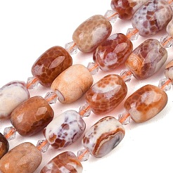 Natural Fire Crackle Agate Beads Strands&nbsp;G-K393-G01-10x14