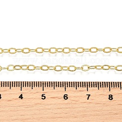 Brass Textured Cable Chain Necklaces&nbsp;NJEW-M108-34G