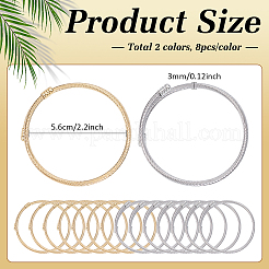16Pcs 2 Colors 304 Stainless Steel Twist Rope Bangles for Women&nbsp;BJEW-ME0001-22