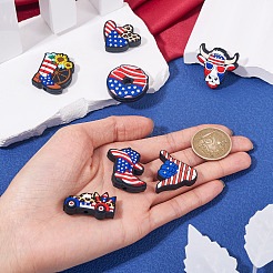 7Pcs 7 Styles Independence Day Theme Silicone Beads&nbsp;SIL-TA0002-73