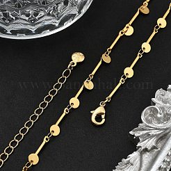 Brass Flat Round Pendant Necklaces&nbsp;NJEW-F329-02G