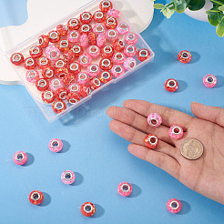 70Pcs 7 Colors Transparent Resin Rondelle European Beads&nbsp;RESI-TA0004-82