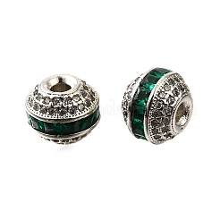 Round Brass Micro Pave Cubic Zirconia Beads&nbsp;KK-L230-11P-01