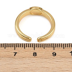 Brass & Oval ABS Imitation Pearl Cuff Rings&nbsp;RJEW-S633-01G